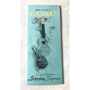 Vintage Schenley Liquors Luau Party Drinks Pamphlet Hula Hawaii Tiki Ukulele